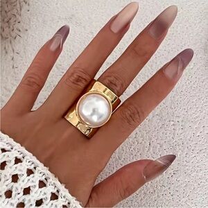 Gold Irregular Sculptural Statement Chunky Ring